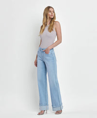 Super High Rise Cuffed Baggy Wide Jeans Intrepid