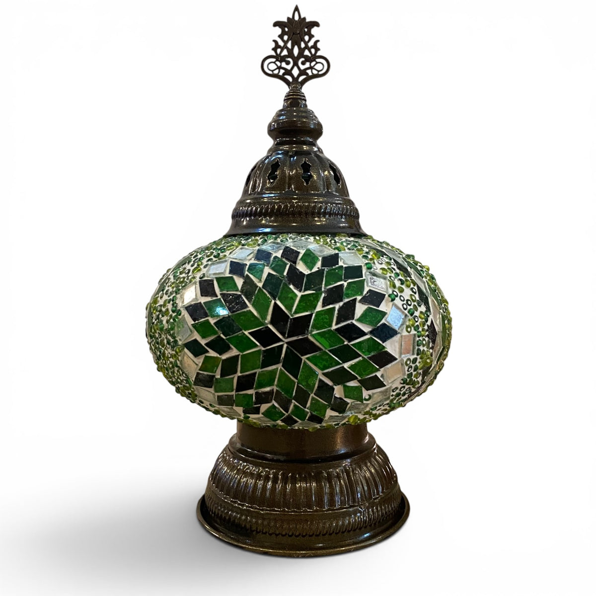 7” Turkish Table Lamp Green