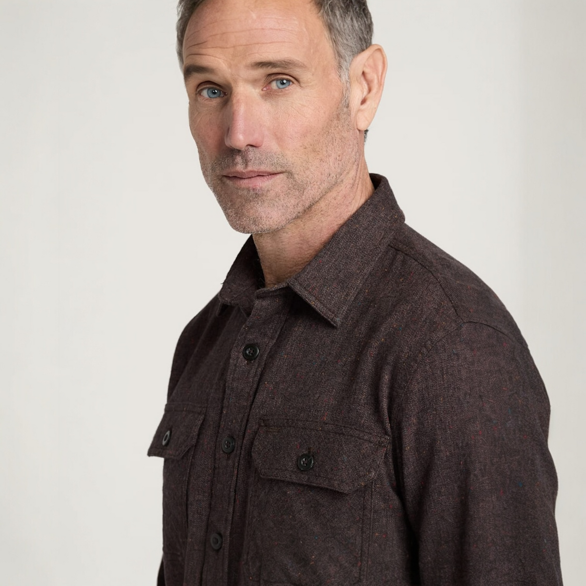 MEN'S PENDLETON BURNSIDE COTTON FLANNEL SHIRT-BROWN HEATHER