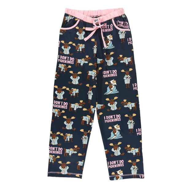 Lazy One I Don't Do Mornings Women's Regular Fit Moose PJ Pant