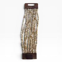 Pewter Wood Buckle Bracelet