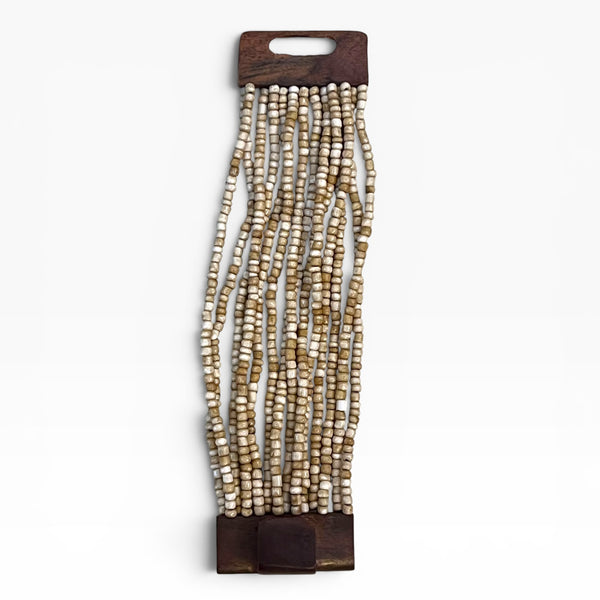 Pewter Wood Buckle Bracelet