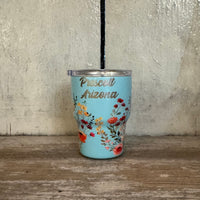 Mini Stainless Steel Floral Tumbler 2oz.