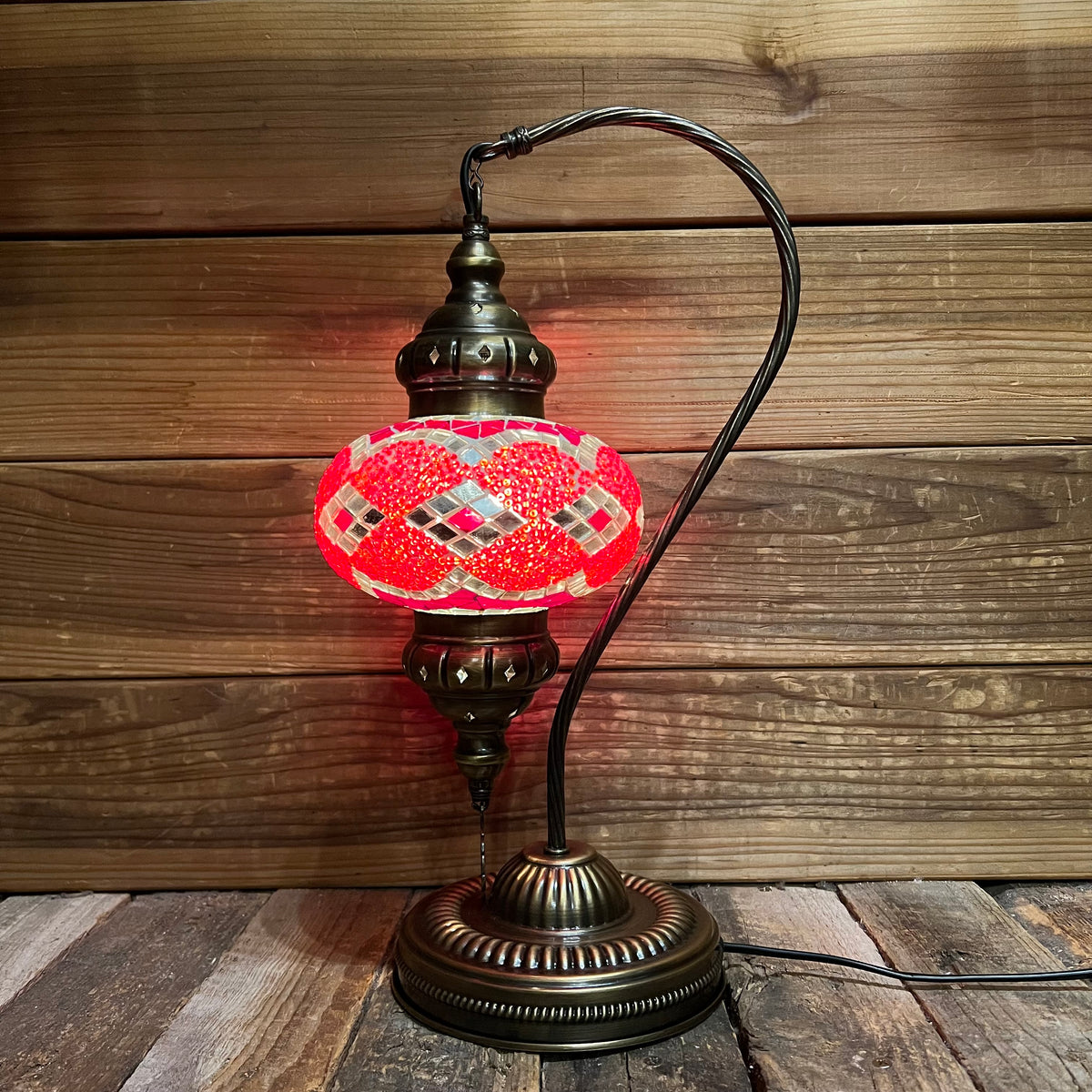 Handmade Half a Heart Turkish Lamps - Red