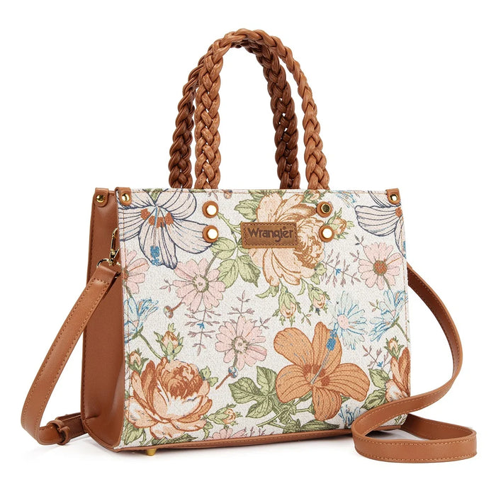 Wrangler Floral Print Braided Tote Bag