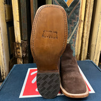 Men’s Tony Lama Chocolate Suede Square Toe Boots-Size 8D