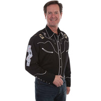 Scully Men’s Embroidered Smoking Gun Pearl Snap Shirt