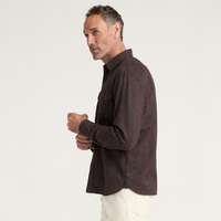 MEN'S PENDLETON BURNSIDE COTTON FLANNEL SHIRT-BROWN HEATHER