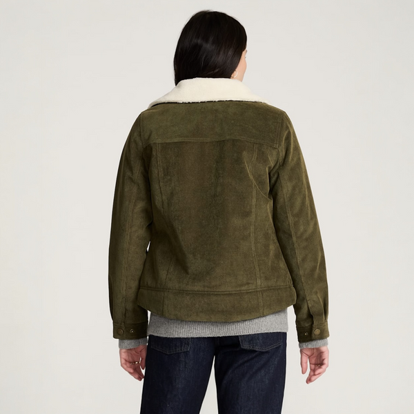 WOMEN'S PENDLETON WIND RIVER CORDUROY TRUCKER JACKET-DARK OLIVE