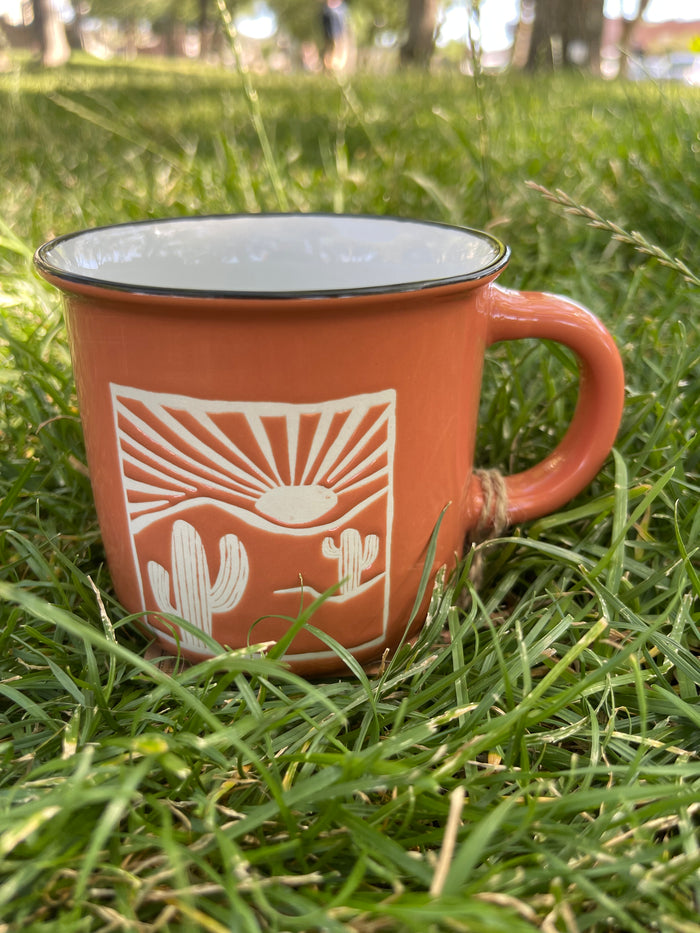 Orange Desert Camp Mugs