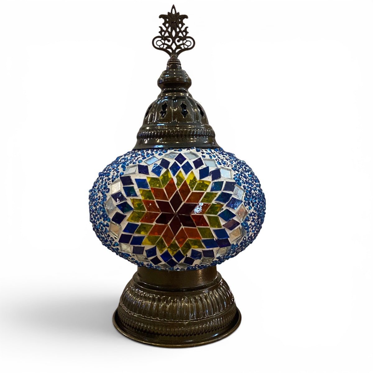 7” Turkish Table Lamp Multicolored