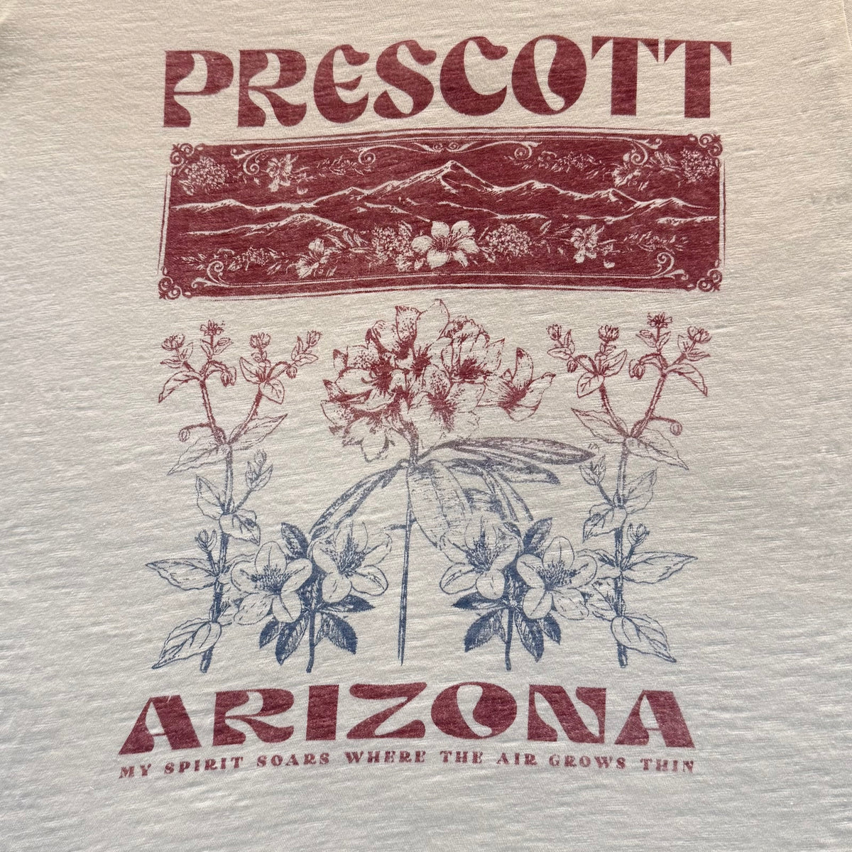 Women's Prescott Arizona "Where the air grows burnout " T-Shirt