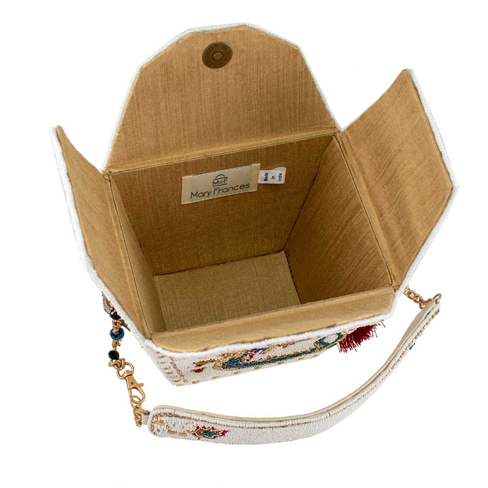 Noble Dragon Beaded Take-Out Container Top Handle Handbag