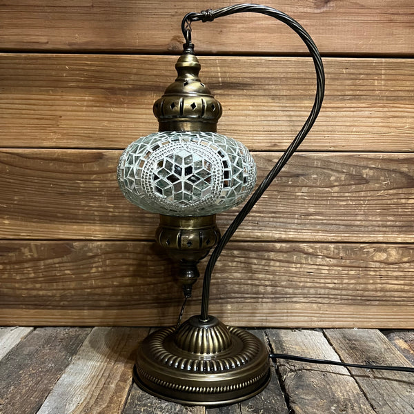 Handmade Half a Heart Turkish Lamps - White