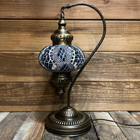 Handmade Half a Heart Turkish Lamps - Light Blue