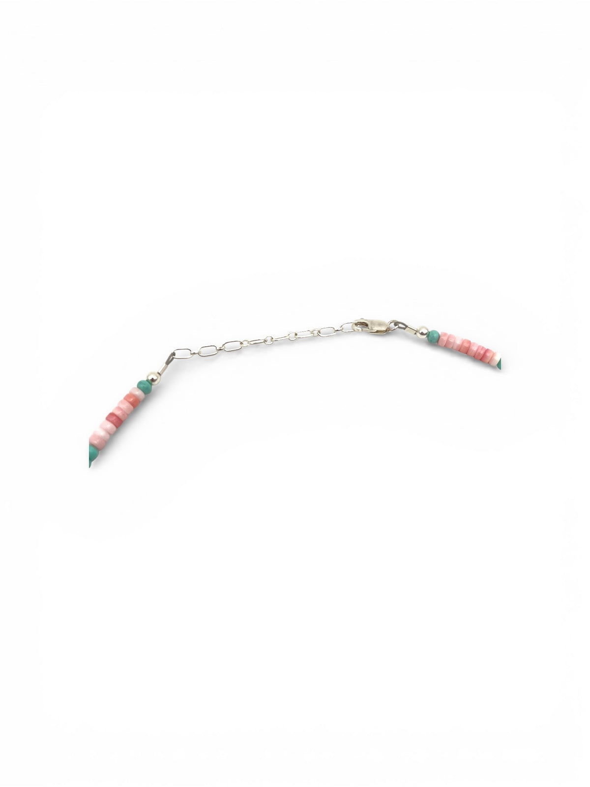 Pink Conch And Three Bead Turquoise Choker