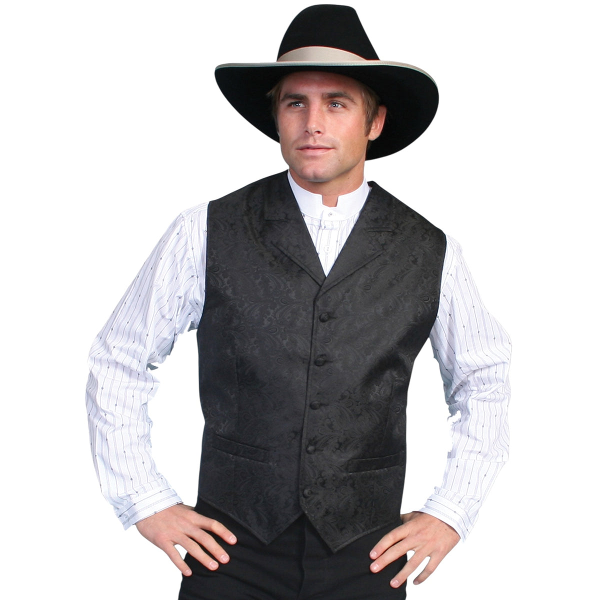 Scully Men’s Paisley Vest - Black