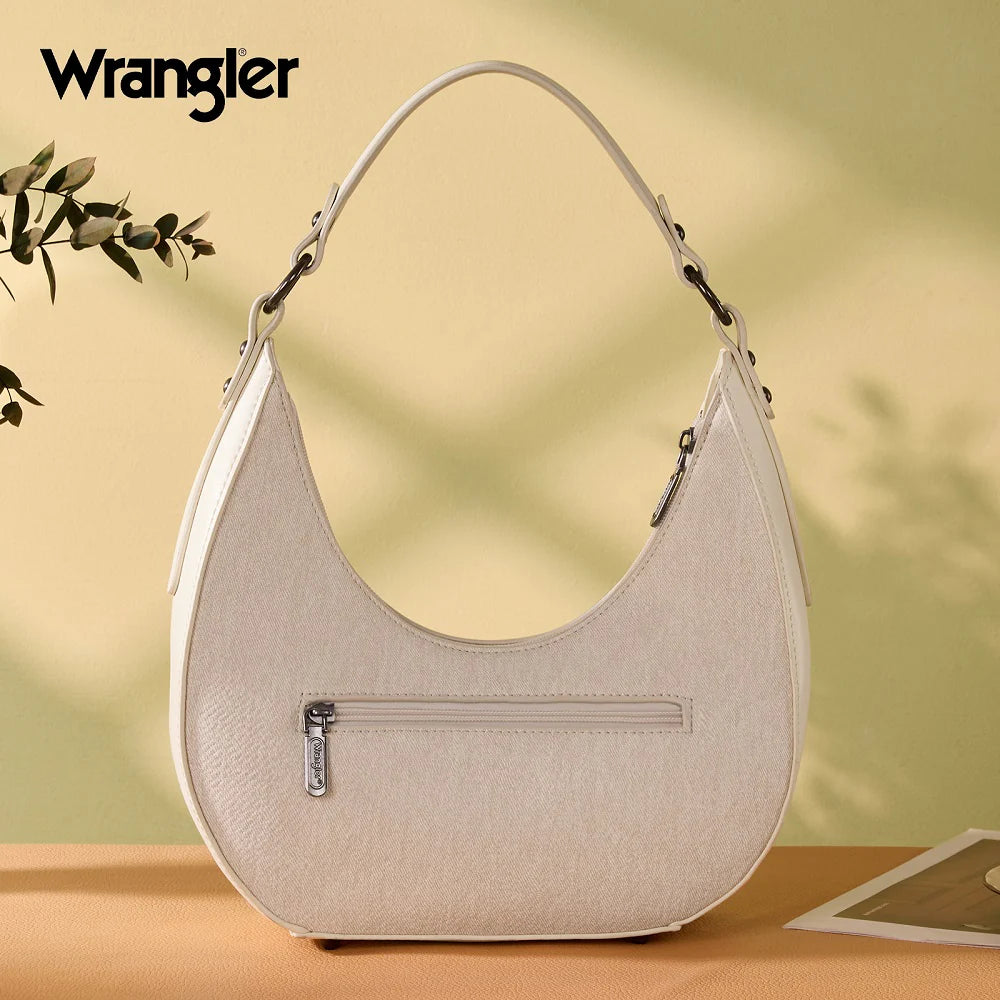 Wrangler Contrast Stitch Chevron Hobo Shoulder Bag