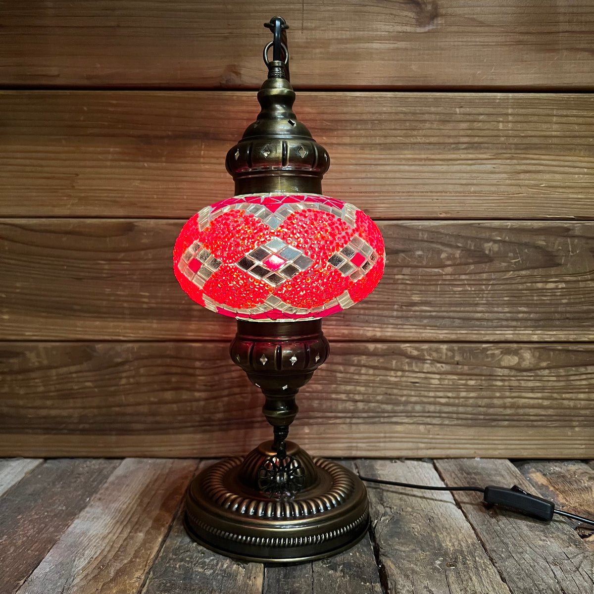 Handmade Half a Heart Turkish Lamps - Red