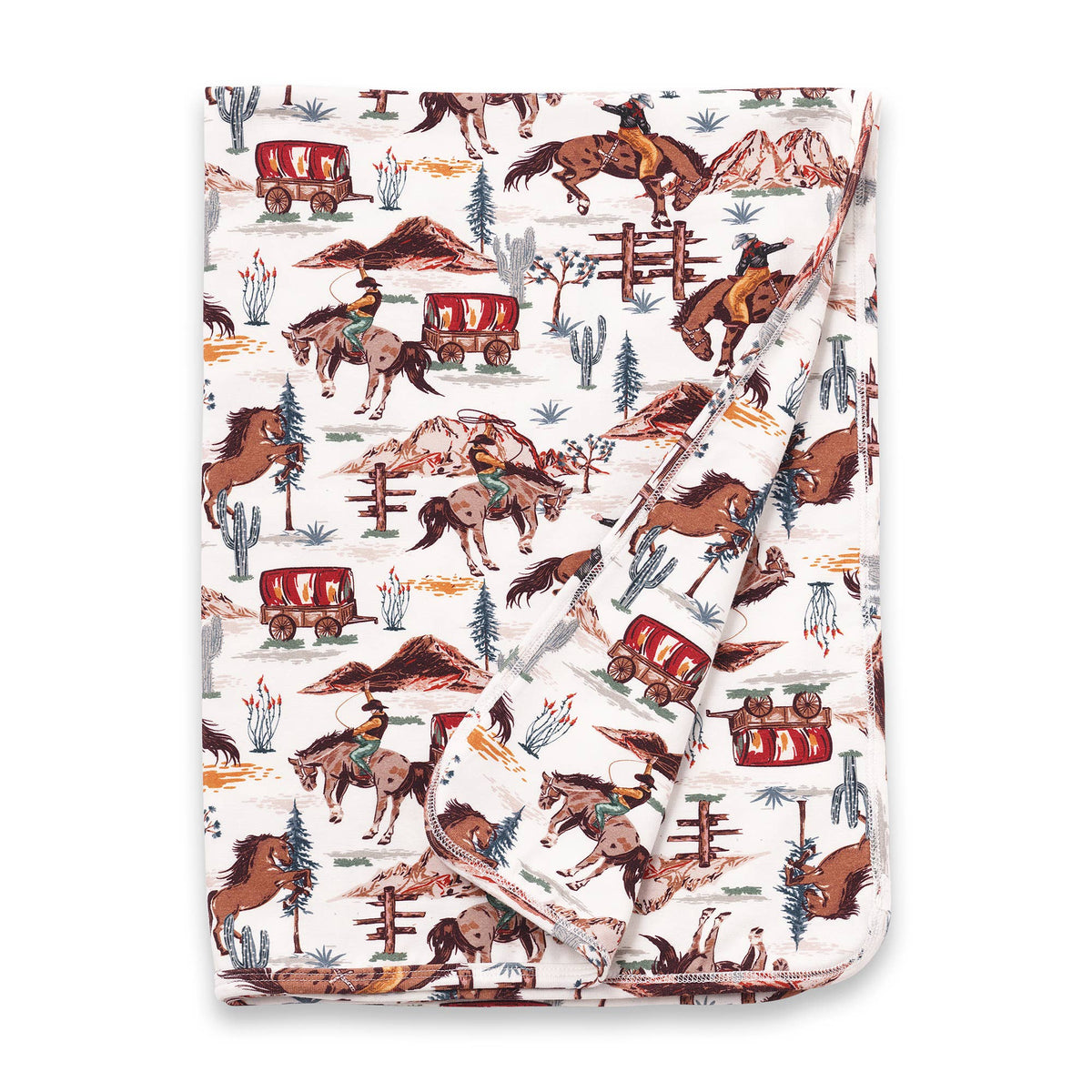 Cowboy Baby Boy Bamboo Stroller Blanket