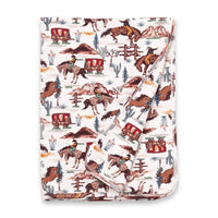 Cowboy Baby Boy Bamboo Stroller Blanket