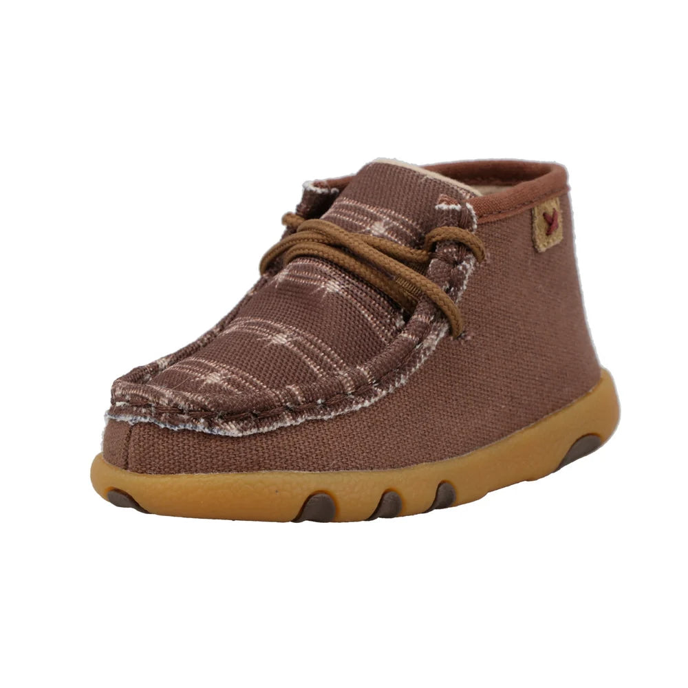 Infant’s Chukka Driving Moc - Dark Brown & White