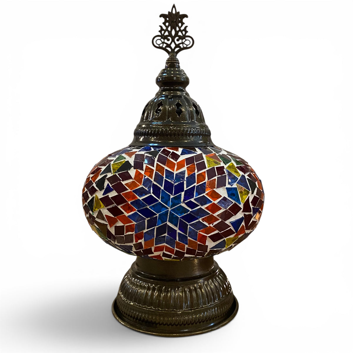 7” Turkish Table Lamp Multicolored