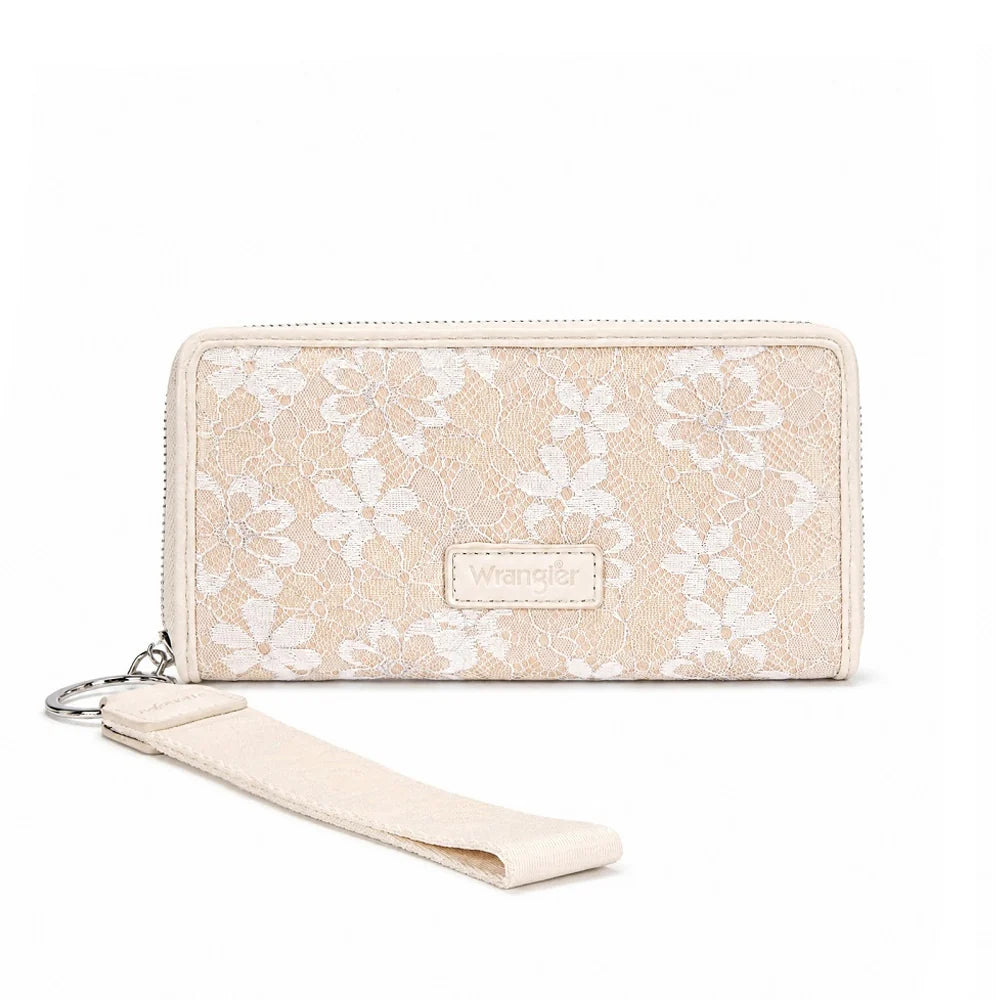 Wrangler Lace Floral Zip Around Wallet