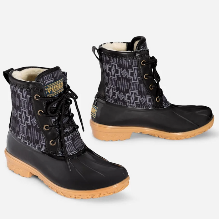 Pendleton Women’s Classic Harding Print Duck SRT Boot in Black