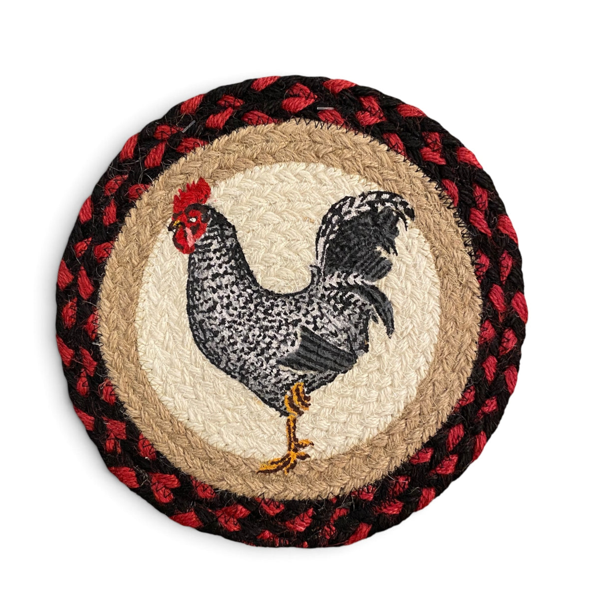 Hand Stenciled Wicker Mat 10 Inch