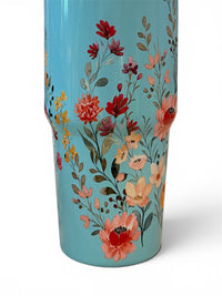 Stainless Steel Floral Top Handle Tumbler 30oz.