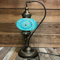 Handmade Half a Heart Turkish Lamps - Light Blue