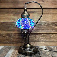 Handmade Half a Heart Turkish Lamps - Light Blue