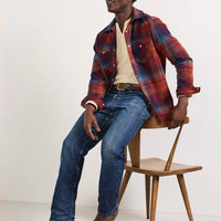 Men’s Pendleton Plaid Snap-Front Western Canyon Shirt - Maroon/Teal