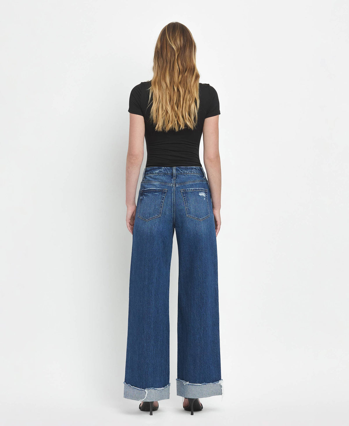 Kris Brilliance Super High Rise Cuffed Baggy Wide Leg Jeans