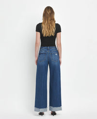 Kris Brilliance Super High Rise Cuffed Baggy Wide Leg Jeans