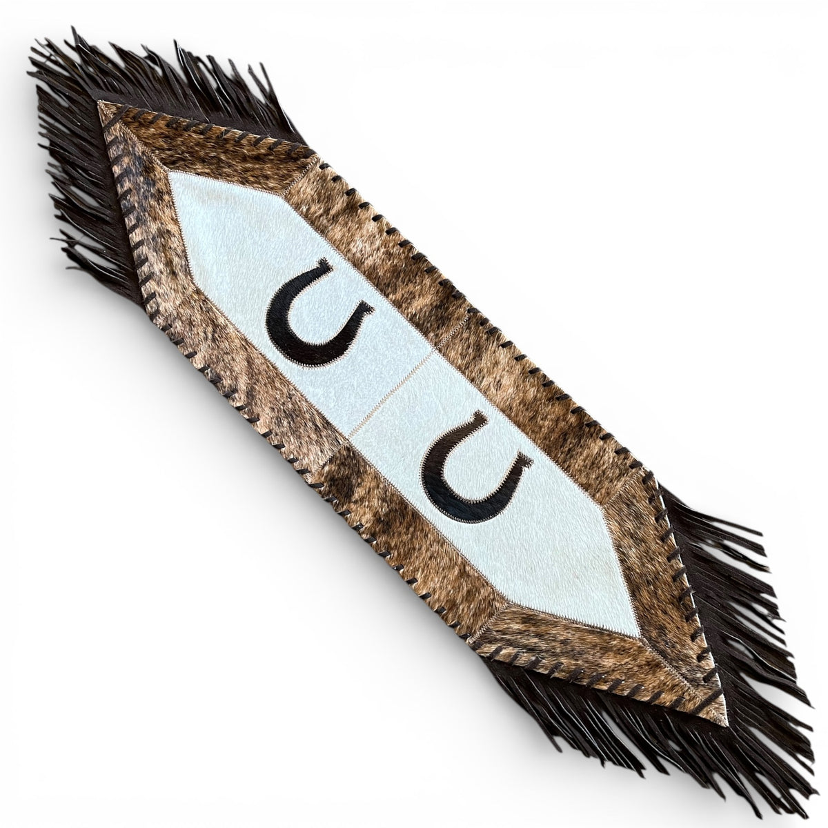 Small Cowhide Table Runners - Horseshoe