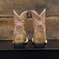 Infant Sand Boots Featuring Pink Bow Embroidery