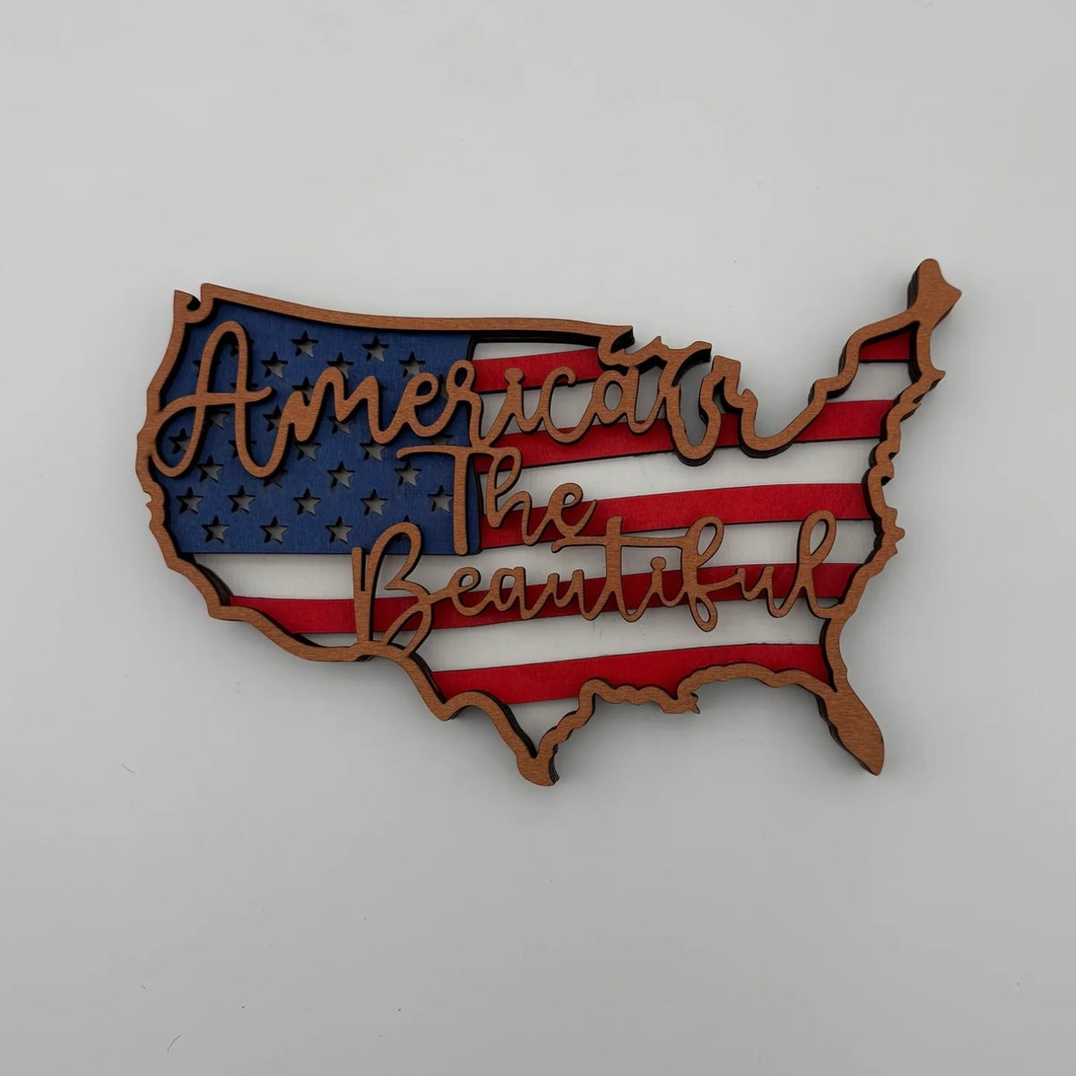 Small “America The Beautiful” Wood Art