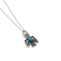 Mini Thunderbird Necklace Sterling Silver With Turquoise
