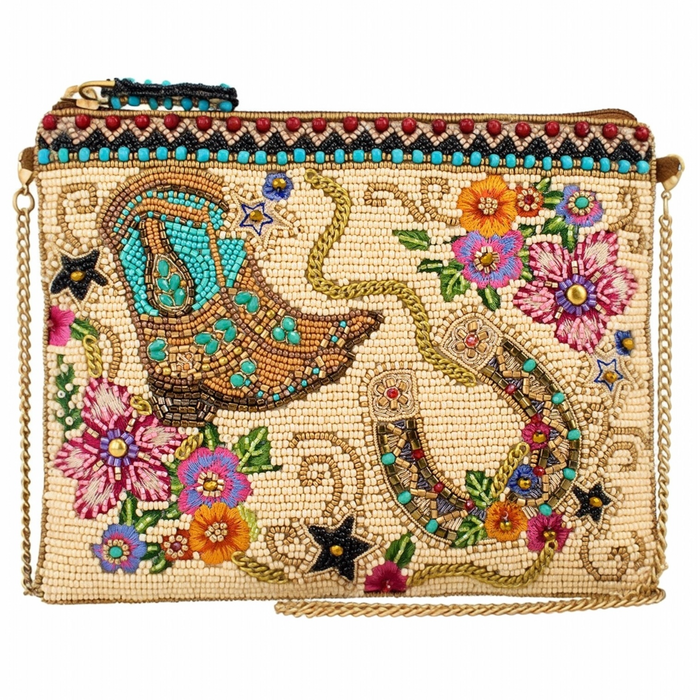 On The Range Western Boots and Horseshoe Ivory Beaded Mini