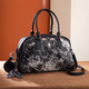 Trinity Ranch Black Genuine Cowhide Satchel Crossbody Purse