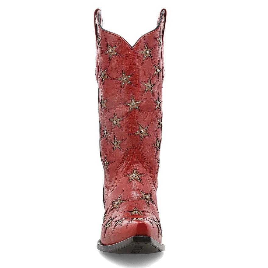 Black Star Women’s Marfa Star Inlay Studded Western Boots - Snip Toe