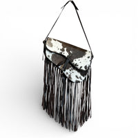 Genuine Cowhide Fringe Saddle Bag