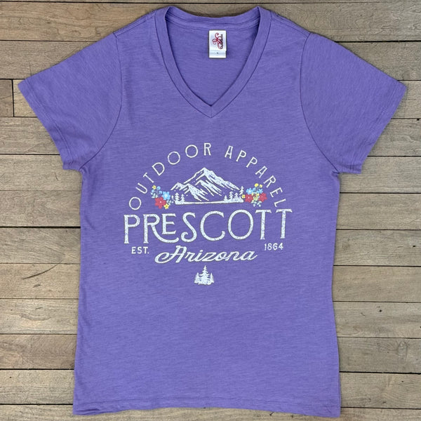 Women's Quaint Mountain Prescott Arizona V-Neck T-Shirt