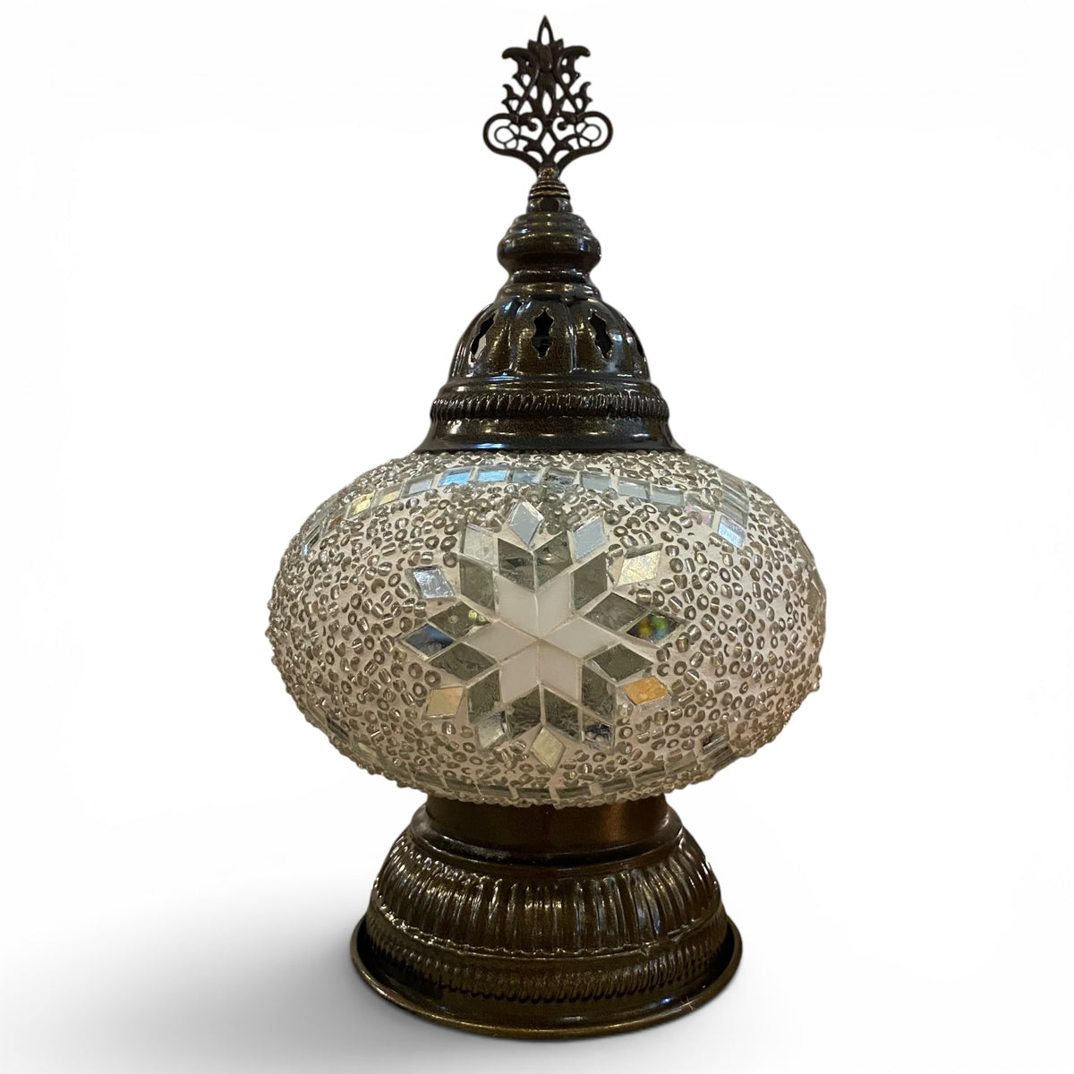 7” Turkish Table Lamp White