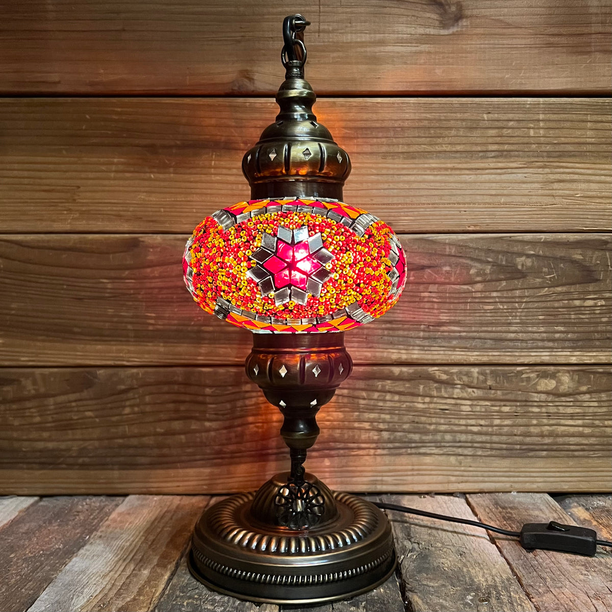 Handmade Half a Heart Turkish Lamps - Red