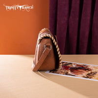 Trinity Ranch Western Cowhide Saddle Crossbody