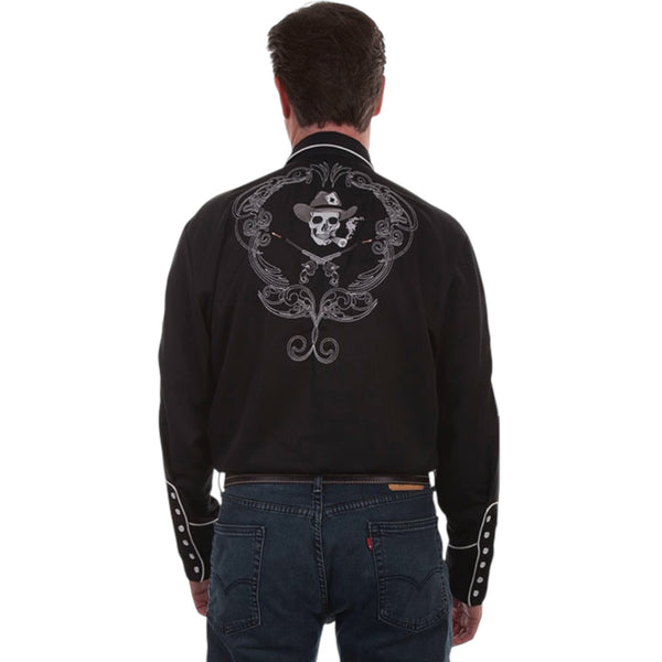 Scully Men’s Embroidered Smoking Gun Pearl Snap Shirt