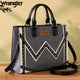 Wrangler Contrast Stitch Chevron Hobo Tote Bag